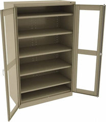 Tennsco - 5 Shelf Visible Storage Cabinet - Steel, 48" Wide x 24" Deep x 78" High, Sand - Exact Tooling