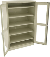 Tennsco - 5 Shelf Visible Storage Cabinet - Steel, 48" Wide x 24" Deep x 78" High, Champagne/Putty - Exact Tooling