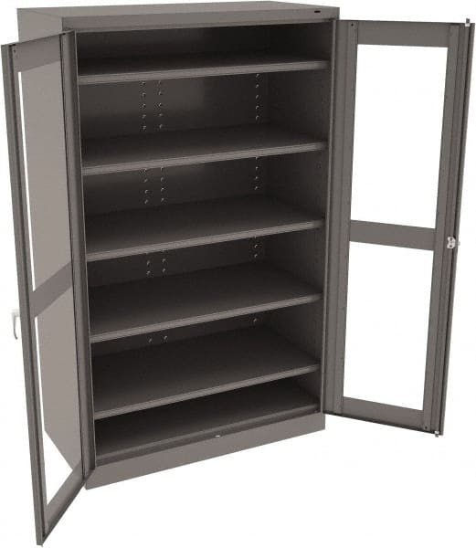 Tennsco - 5 Shelf Visible Storage Cabinet - Steel, 48" Wide x 24" Deep x 78" High, Medium Gray - Exact Tooling