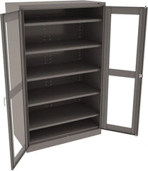 Tennsco - 5 Shelf Visible Storage Cabinet - Steel, 48" Wide x 24" Deep x 78" High, Medium Gray - Exact Tooling