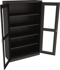 Tennsco - 5 Shelf Visible Storage Cabinet - Steel, 48" Wide x 18" Deep x 78" High, Black - Exact Tooling