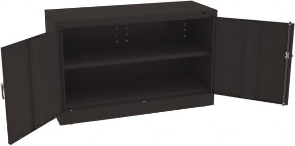 Tennsco - 5 Shelf Locking Storage Cabinet - Steel, 48" Wide x 18" Deep x 30" High, Black - Exact Tooling