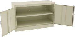 Tennsco - 2 Shelf Locking Storage Cabinet - Steel, 48" Wide x 18" Deep x 30" High, Champagne/Putty - Exact Tooling
