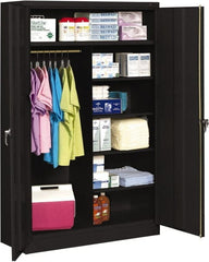 Tennsco - 6 Shelf Wardrobe Storage Cabinet - Steel, 48" Wide x 24" Deep x 78" High, Black - Exact Tooling