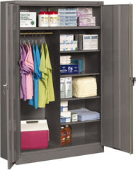 Tennsco - 6 Shelf Wardrobe Storage Cabinet - Steel, 48" Wide x 18" Deep x 78" High, Medium Gray - Exact Tooling