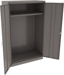 Tennsco - 2 Shelf Wardrobe Storage Cabinet - Steel, 48" Wide x 24" Deep x 78" High, Medium Gray - Exact Tooling
