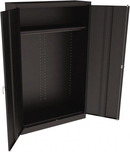 Tennsco - 2 Shelf Wardrobe Storage Cabinet - Steel, 48" Wide x 18" Deep x 78" High, Black - Exact Tooling