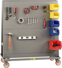 Little Giant - 60" Wide x 56" High x 24" Deep, Pegboard Tool Cart, Double-Sided - 1,200 Lb Capacity, 40 Sq/Ft Surface Area - Exact Tooling