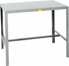 Little Giant - 24 Wide x 18" Deep x 36" High, Steel Machine Work Table - Straight Edge, Fixed Legs, Gray - Exact Tooling