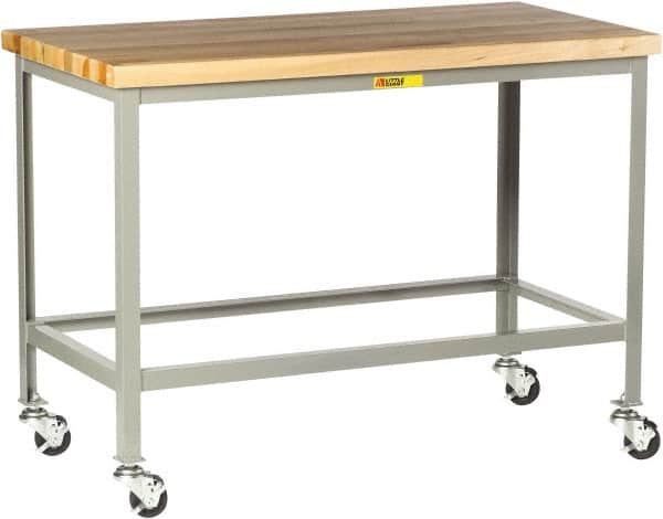 Little Giant - Mobile Table - Steel, Fixed Leg, Gray, 60" Long x 30" Deep x 35" High - Exact Tooling