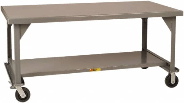 Little Giant - Mobile Work Bench - Steel, Gray, 72" Long x 36" Deep x 36" High - Exact Tooling