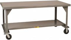 Little Giant - Mobile Work Bench - Steel, Gray, 84" Long x 42" Deep x 36" High - Exact Tooling