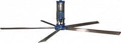 Patterson Fan - 5 Blades, 24' Blade Length, 400,867 CFM High Performance Industrial Ceiling Fan - 48 RPM, 220V, Blue & Silver - Exact Tooling