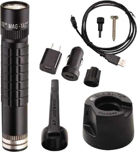 Mag-Lite - LED Bulb, Industrial/Tactical Flashlight - Black Aluminum Body, 1 Li-FeP04 Battery Included - Exact Tooling