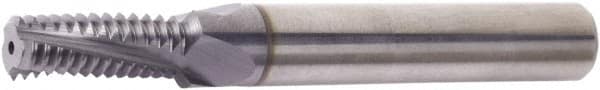 Vargus - M5x0.5 ISO, 0.165" Cutting Diam, 3 Flute, Solid Carbide Helical Flute Thread Mill - Internal Thread, 0.404" LOC, 2.244" OAL, 1/4" Shank Diam - Exact Tooling