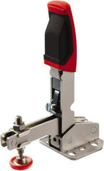 Bessey - 450 Lb Holding Capacity, Vertical Handle, Manual Hold Down Toggle Clamp - 55° Handle Movement, 45° Bar Opening, U-Bar, Flanged Base, Carbon Steel - Exact Tooling