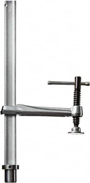 Bessey - 1100 Lb Holding Capacity, 12" Max Opening Capacity, 1100 Lb Clamping Pressure, Manual Hold Down Clamp - 6-7/8" Arm Length, 7" Clamp Length, 1-37/64" Clamp Width, 15-3/4" Clamp Height, 28mm Stud Mount, Steel - Exact Tooling