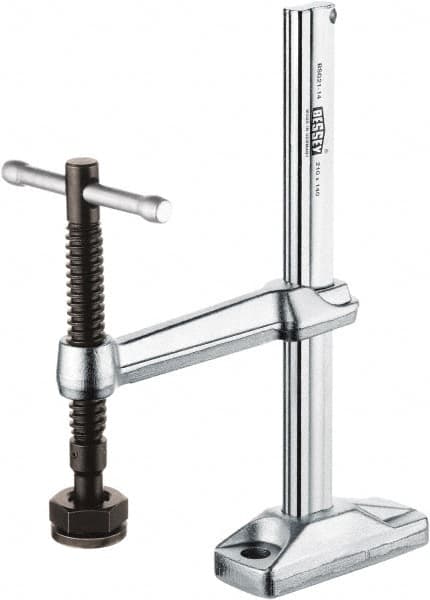 Bessey - 2,650 Lb Holding Capacity, 8-1/4" Max Opening Capacity, 2,650 Lb Clamping Pressure, Manual Hold Down Clamp - 7-1/2" Arm Length, 10" Clamp Length, 1-57/64" Clamp Width, 12-5/8" Clamp Height, Mounting Holes, Steel - Exact Tooling