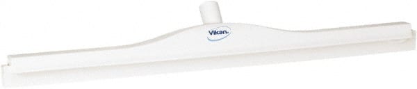 Vikan - 27.6" Polypropylene Blade Floor Squeegee Frame - Threaded End, Double Edge, White, Polypropylene Holder - Exact Tooling