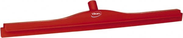 Vikan - 27.6" Polypropylene Blade Floor Squeegee Frame - Threaded End, Double Edge, Red, Polypropylene Holder - Exact Tooling