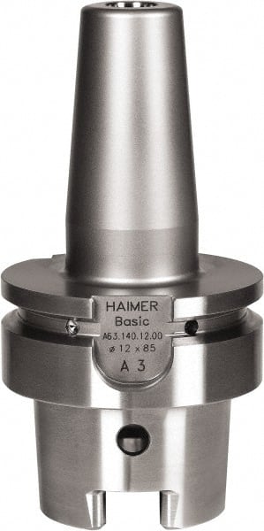 HAIMER - 20mm Hole Diam, HSK63A Taper Shank Shrink Fit Tool Holder & Adapter - 3" Projection, 33mm Nose Diam, 52mm Clamping Depth, 25,000 RPM - Exact Tooling