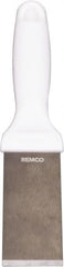 Remco - Stiff Stainless Steel Beveled Scraper - 1-1/2" Blade Width x 3-1/2" Blade Length, 5-13/32" Long Ergonomic Polypropylene Handle - Exact Tooling