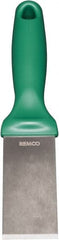 Remco - Stiff Stainless Steel Beveled Scraper - 1-1/2" Blade Width x 3-1/2" Blade Length, 5-13/32" Long Ergonomic Polypropylene Handle - Exact Tooling