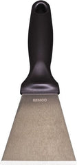 Remco - Stiff Stainless Steel Beveled Scraper - 3" Blade Width x 3-1/2" Blade Length, 5-13/32" Long Ergonomic Polypropylene Handle - Exact Tooling