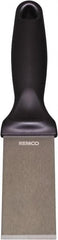 Remco - Stiff Stainless Steel Beveled Scraper - 1-1/2" Blade Width x 3-1/2" Blade Length, 5-13/32" Long Ergonomic Polypropylene Handle - Exact Tooling