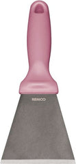 Remco - Stiff Stainless Steel Beveled Scraper - 1-1/2" Blade Width x 3-1/2" Blade Length, 5-13/32" Long Ergonomic Polypropylene Handle - Exact Tooling