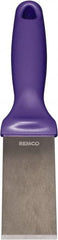Remco - Stiff Stainless Steel Beveled Scraper - 1-1/2" Blade Width x 3-1/2" Blade Length, 5-13/32" Long Ergonomic Polypropylene Handle - Exact Tooling