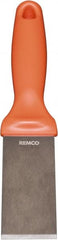 Remco - Stiff Stainless Steel Beveled Scraper - 1-1/2" Blade Width x 3-1/2" Blade Length, 5-13/32" Long Ergonomic Polypropylene Handle - Exact Tooling