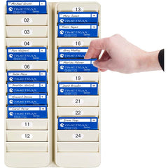 Pyramid - Time Cards & Time Clock Accessories; Type: Badge Rack ; For Use With: Swipe Cards, Bages & Id's ; Height (Inch): 14-1/8 ; Width (Inch): 8-1/2 ; Depth (Inch): .625 ; Color: Putty - Exact Tooling