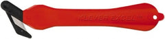 Klever Innovations - Fixed Safety Cutter - 1-1/4" Carbon Steel Blade, Red Plastic Handle, 1 Blade Included - Exact Tooling