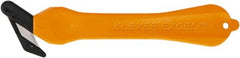 Klever Innovations - Fixed Safety Cutter - 1-1/4" Carbon Steel Blade, Orange Plastic Handle, 1 Blade Included - Exact Tooling