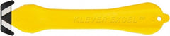 Klever Innovations - Fixed Safety Cutter - 1-1/4" Carbon Steel Blade, Yellow Plastic Handle, 1 Blade Included - Exact Tooling