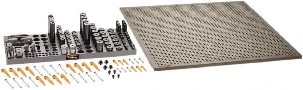 Renishaw - M6, CMM Clamping Kit - Use with CMM Fixtures, Includes 110Pc. Component Set, 600x600mm Plate - Exact Tooling