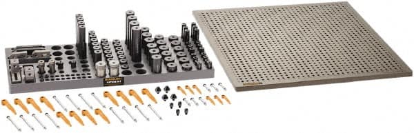 Renishaw - M6, CMM Clamping Kit - Use with CMM Fixtures, Includes 110Pc. Component Set, 450x450mm Plate - Exact Tooling