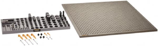 Renishaw - M6, CMM Clamping Kit - Use with CMM Fixtures, Includes 44Pc. Component Set, 600x600mm Plate - Exact Tooling