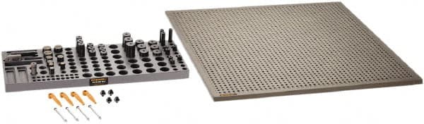Renishaw - M6, CMM Magnetic & Clamping Kit - Use with CMM Fixtures, Includes 49Pc. Component Set, 600x600mm Plate - Exact Tooling