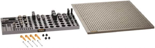 Renishaw - M6, CMM Magnetic & Clamping Kit - Use with CMM Fixtures, Includes 49Pc. Component Set, 450x450mm Plate - Exact Tooling