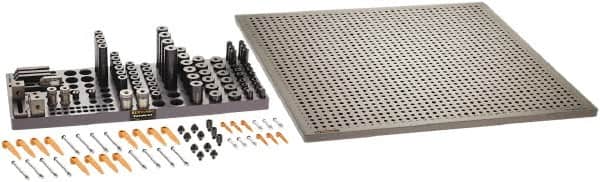 Renishaw - M8, CMM Clamping Kit - Use with CMM Fixtures, Includes 110Pc. Component Set, 600x600mm Plate - Exact Tooling