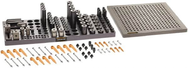 Renishaw - M8, CMM Clamping Kit - Use with CMM Fixtures, Includes 110Pc. Component Set, 300x300mm Plate - Exact Tooling
