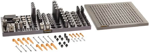 Renishaw - M8, CMM Magnetic & Clamping Kit - Use with CMM Fixtures, Includes 114Pc. Component Set, 300x300mm Plate - Exact Tooling