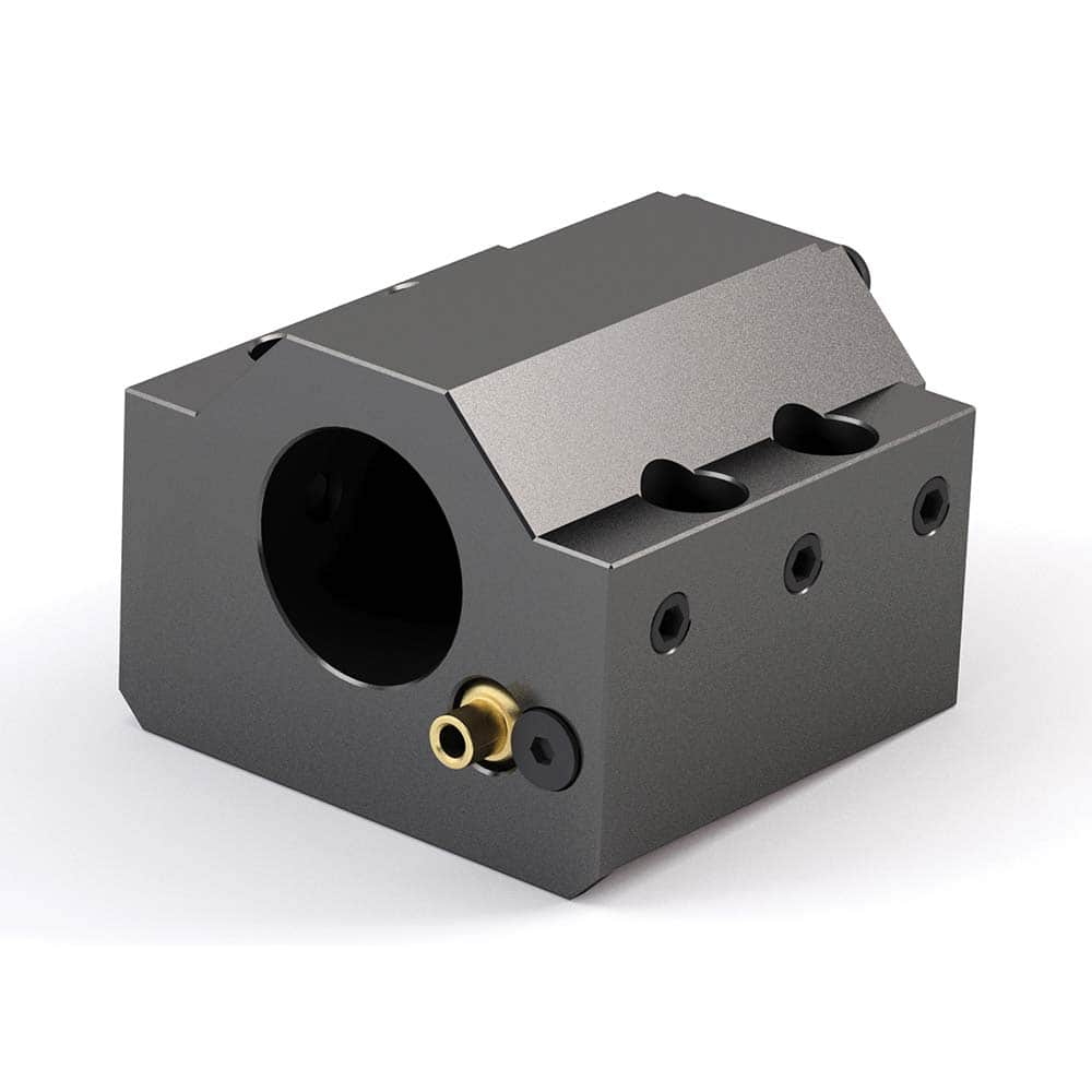 Global CNC Industries - Turret & VDI Tool Holders; Type: Hwacheon ID Block ; Clamping System: 74mm X 30mm ; Tool Axis: ID ; Through Coolant: No ; Additional Information: 4 Mounting Holes - Exact Tooling