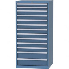 LISTA - 13 Drawer, 124 Compartment Bright Blue Steel Modular Storage Cabinet - Exact Tooling