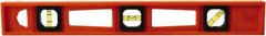 Johnson Level & Tool - 18" Long 3 Vial I-Beam Level - Structo-Cast, Orange - Exact Tooling