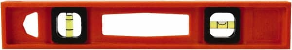 Johnson Level & Tool - 14" Long 2 Vial I-Beam Level - Structo-Cast, Orange - Exact Tooling