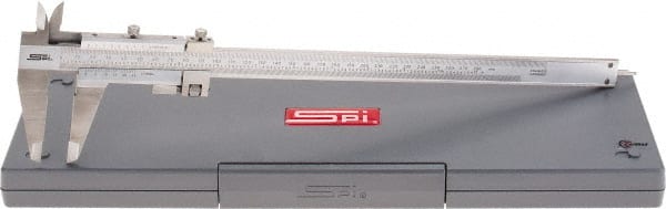 SPI - 0 to 280mm Stainless Steel Vernier Caliper - 0.02mm Graduation, 2-1/2" Jaw Depth, 0.0015" Accuracy, Includes NIST Traceability Certificate - Exact Tooling