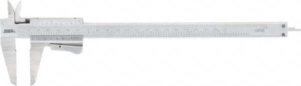 SPI - 0 to 200mm Stainless Steel Vernier Caliper - 0.02mm Graduation, 1.97" Jaw Depth, 0.0015" Accuracy, Includes NIST Traceability Certificate - Exact Tooling